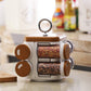 Ganesh Storewell plastic spice rack with 8 organized jars, featuring a revolving base.
