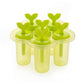 Flexible plastic mold for creating various frozen treats.