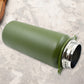 The generous 1.5L insulated water bottle, emphasizing its double-wall construction.