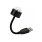Flexible atmosphere strobe light creating dynamic patterns in a dark room.