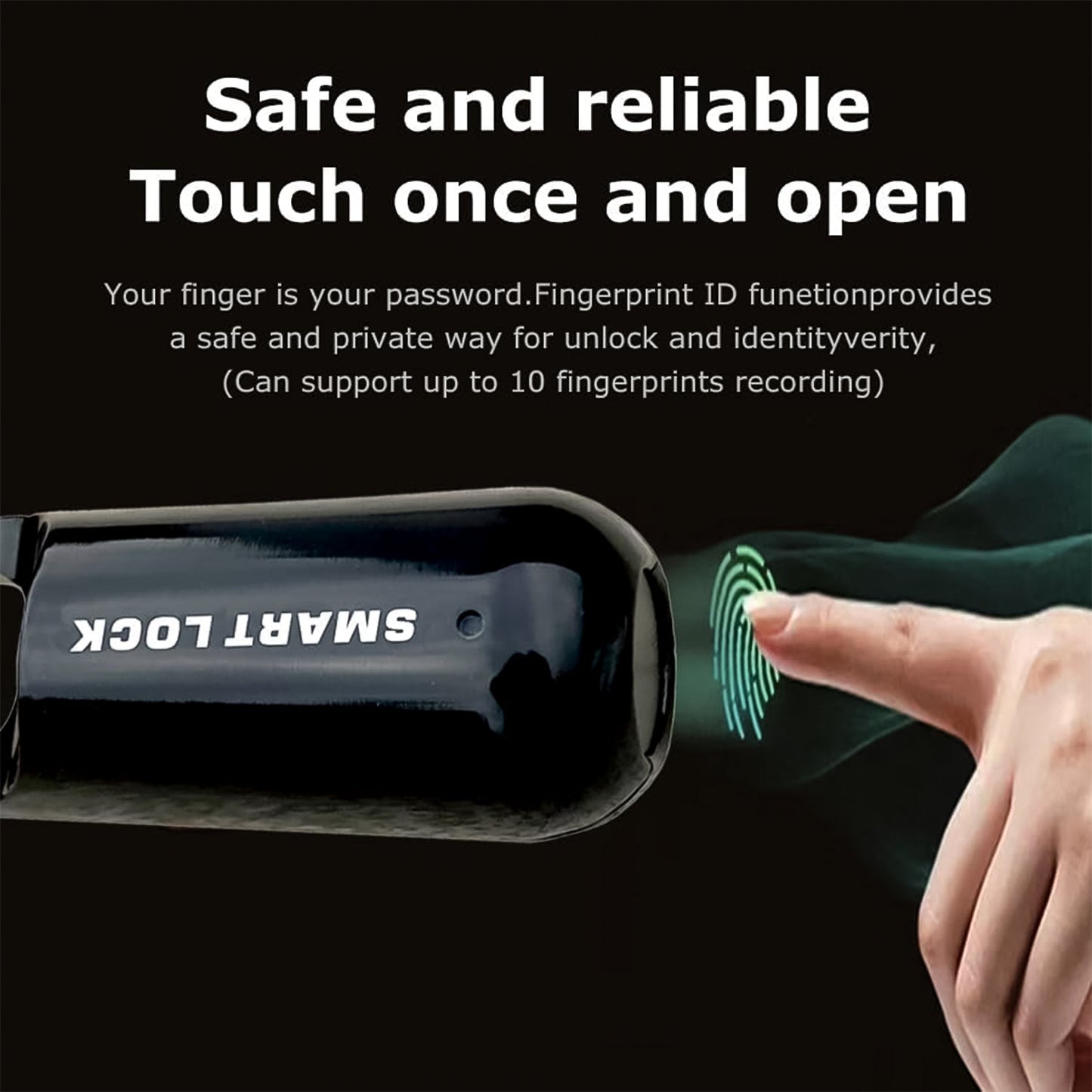 Close-up of the LED indicator lights on the smart padlock.