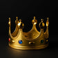 Golden royal crown decorative headpiece with multi-colored gems