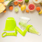 Twist and pour juicer in use extracting fresh juice