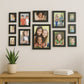 Black photo frames in various sizes from the 12-piece wall hanging set