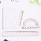 Plastic drafting scale included in the geometry ruler kit for accurate drawing