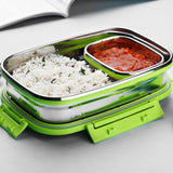 Stainless steel lunch pack for office and school use with leakproof design