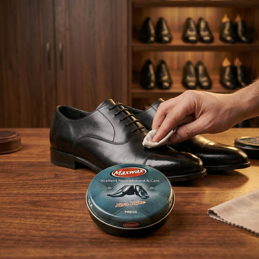 Maxwax leather shoe polish cream black for shine and nourishment