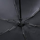Detailed view of the DrizzlePro compact umbrella's canopy and frame construction.