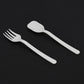 A pack of Quickslice disposable plastic forks and spoons, ideal for party supplies.