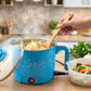Portable single-serve electric cooking pot for noodles and soups