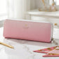 Side view of slim compact makeup brush storage pouch