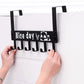 Over door coat and accessory hook rack in rust-resistant black steel