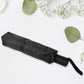 Compact umbrella easily sliding into a backpack pocket, highlighting its portability.