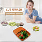 Side view of the Cut & Wash Box, highlighting its drainage features for clean vegetables.