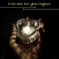 Crystal style LED tealight candle set emitting warm white flicker