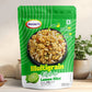 Close-up of the delicious roasted multigrain mixture texture and lemon mint seasoning.