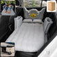 Portable car travel air mattress setup with side cushions