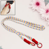 Multicolour Universal Phone Lanyard securely holding a smartphone for hands-free convenience.