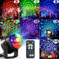 Dynamic LED Disco Ball Light projecting vibrant patterns in a darkened room.