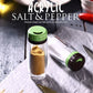 Compact and sleek design of Apex acrylic salt and pepper shaker set of two