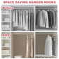 Space saver hook set using plastic triangle hanger connector hooks in wardrobe