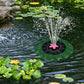 Eco-friendly solar fountain pump with unique green leaf and pink star design