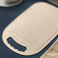 Kitchen plastic chopping board showing smooth surface and handle