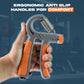 Hand grip strengthener showing built-in mechanical counter for tracking reps