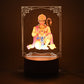 3D Lord Hanuman Frame glowing softly as a devotional LED lamp