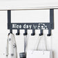 Detail of the 'Nice Day' panda cartoon design on the door hanger for a playful touch.