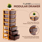 Comparative image highlighting features of the plastic storage drawer organizer