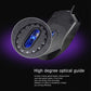 Sleek black wired optical mouse compatible with laptops and desktop PCs.
