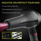 Ergonomic black hair dryer, showcasing its modern design.