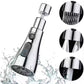 Kitchen faucet sprayer showing three spray functions in a modern sink.