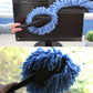 Microfiber car wash brush with ergonomic handle, ideal for cleaning car windows and exterior.