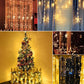 Multi-mode Star Curtain Lights draped across a wall, perfect for festive decoration.