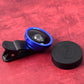 Wide-angle selfie lens in compact clip-on design for smartphones