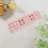 Elegant nude glossy artificial nail tips laid out in set