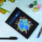 Elegant printed passport cover featuring detailed world map