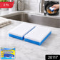 Set of two dual-layer sponge eraser pads for cookware and sink cleaning