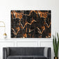 Black and orange 3D foam wallpaper panels creating textured wall décor