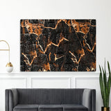Black and orange 3D foam wallpaper panels creating textured wall décor