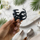 Detail of matte finish on hair claw clip