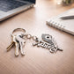 Lord Krishna metallic keyring with detailed engraving