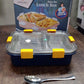 Leak-proof stainless steel lunch box with two compartments