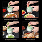 Handheld fruit slicer demonstrating quick apple preparation.