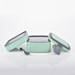 Compact green stackable lunch box, ideal for school or office.