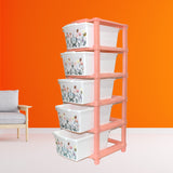 Plastic storage drawer with 5 large layers for home organization