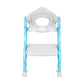 Step stool potty seat for toddlers with built-in ladder, viewed from the side.