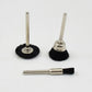 Close-up of the durable, high-quality brass bristles on a wire wheel for cleaning.